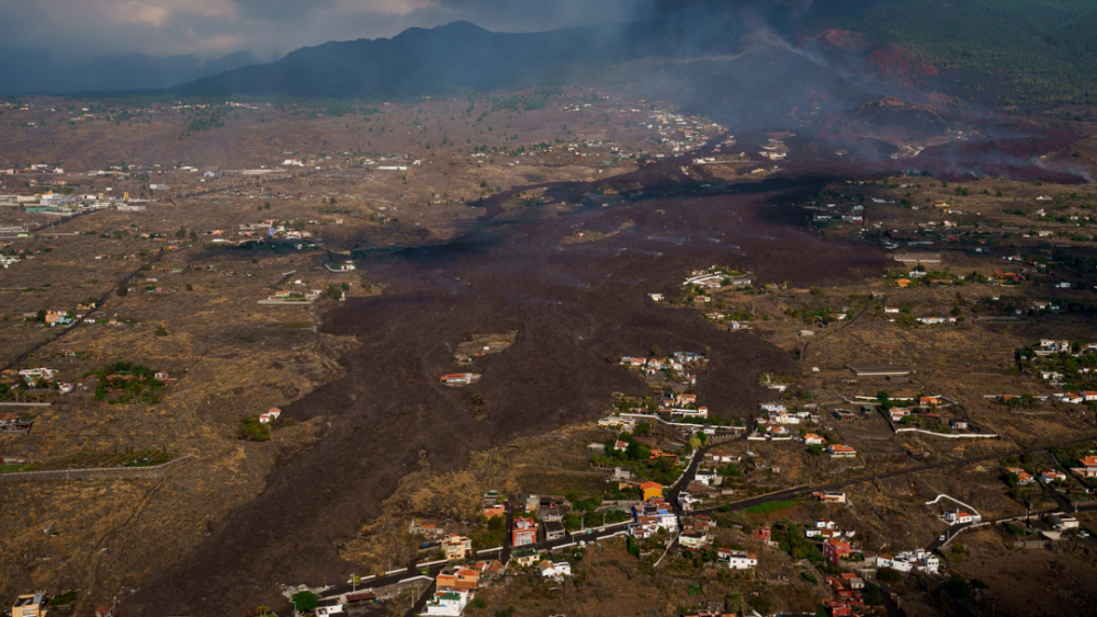 Visión del rastro de la lava en una imagen tomada desde el aire / Atlántico Hoy