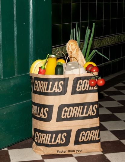 Bolsa de comida entregada por el supermercado ultrarrápido Gorillas / @gorillasapp.esp