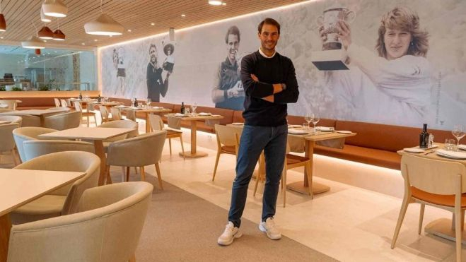 Rafa Nadal en su restaurante Roland Garros / Foto de la web de la Rafa Nadal Academy