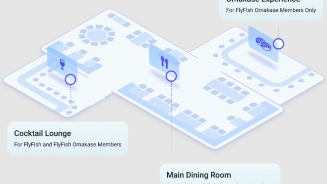 Plano del primer restaurante NFT del mundo / The Flying restaurant