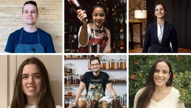 Seis de los jóvenes seleccionados por el Basque Culinary Center / Foto: BBC + Hule / Collage propio