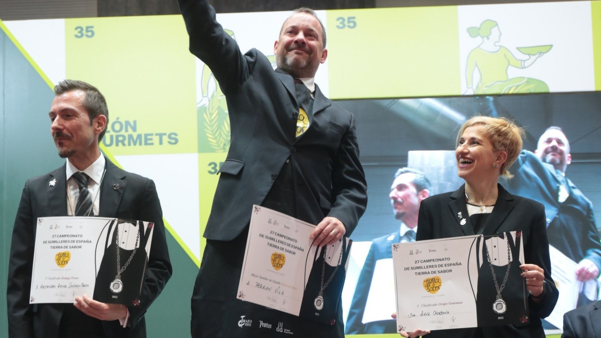 Ferran Vila, Álex Pardo y Ana Casabona, campeones de sumillería de España / Foto: Acción y Comunicación