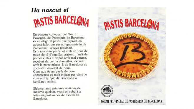 Imagen promocional del pastís de Barcelona / Foto de cuina.catalunyadiari.com