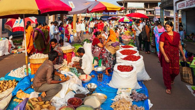 Mercado de comida en la India / Foto: Canva Mercado de comida en la India / Foto: Canva