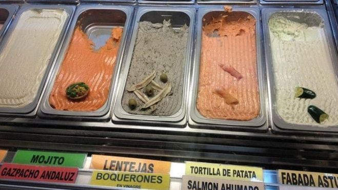 Los helados de fabada, morcilla e incluso de lentejas de la heladería Islandia (Gijón) / Foto: Facebook