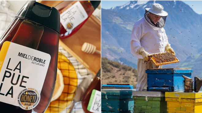 Envase de miel y colmenas de La Puela / Foto: Instagram