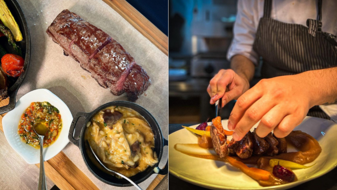 Platos de carne del restaurante The River en el Alto Douro / Foto: Instagram