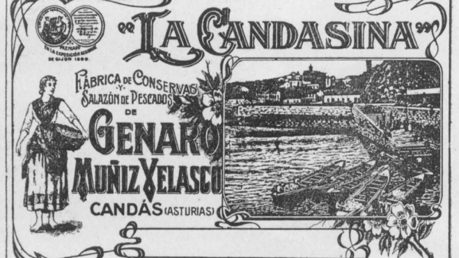 Etiqueta de la conservera La Candasina / Foto: Archivo Histórico Oficina de Patentes