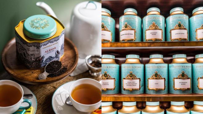 Taza y selección de tés de Fortnum & Mason (Londres) / Foto: Facebook
