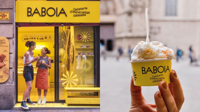 Heladería Baboia en el Born y uno de sus helados / Foto: Instagram