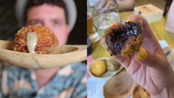 Croqueta de gorgonzola y de brownie / Foto: Instagram