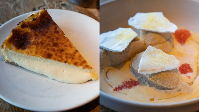 La tarta de queso de Fismuler y su crema de mandarina (solo en temporada) / Foto de Txaber Allué ©