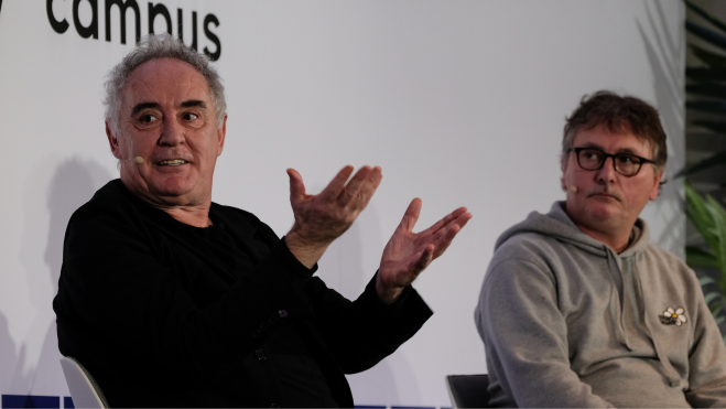 Ferran Adrià y Andoni Aduriz en la presentación del MACC / Foto cedida