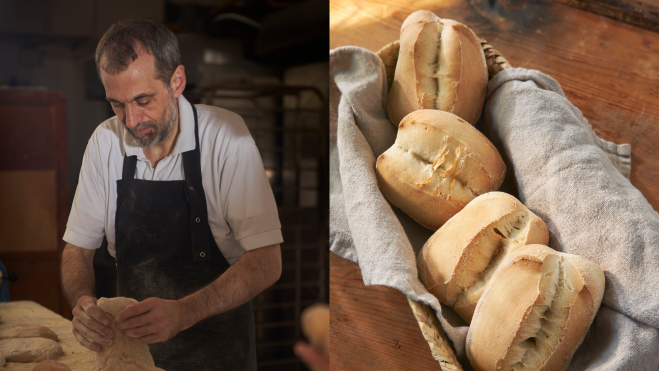 Daniel Jordà trabajando el pan y sus 'llonguets' / Foto cedida (Larousse)