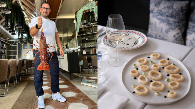 Dani García en Tragabuches y platos de La Chambre Bleue / Foto: Instagram y cedida