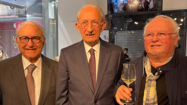 Isidre Gironès, Josep Monje y Jean-Louis Neichel en el acto de La Boquería / Foto cedida