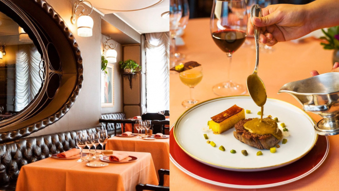 La sala y uno de los platos del restaurante Via Veneto / Foto: Instagram