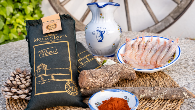 Los viajes del Mesón con arroz de Molino de Roca y gamba roja de Denia / Foto cedida