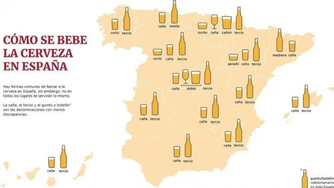 Mapa de como se pide una cerveza en España / Imagen: Cerveceros de España