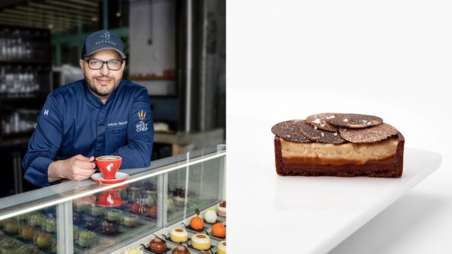 Antonio Bachour y su tartaleta de chocolate y foie gras / Foto: Instagram