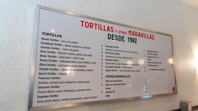 La carta de tortillas de Los Tortillez/ GALA ESPÍN