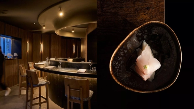 Sala y uno de los platos del restaurante de alta cocina japonesa Toki / Foto: Instagram