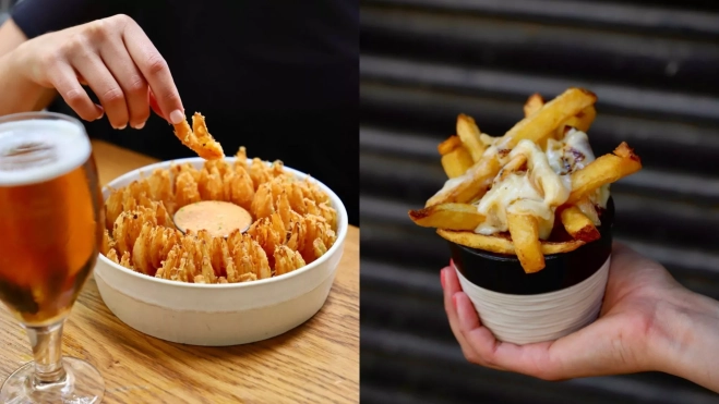 La cebolla y las patatas fritas de La Real Hamburguesería / Foto: Instagram