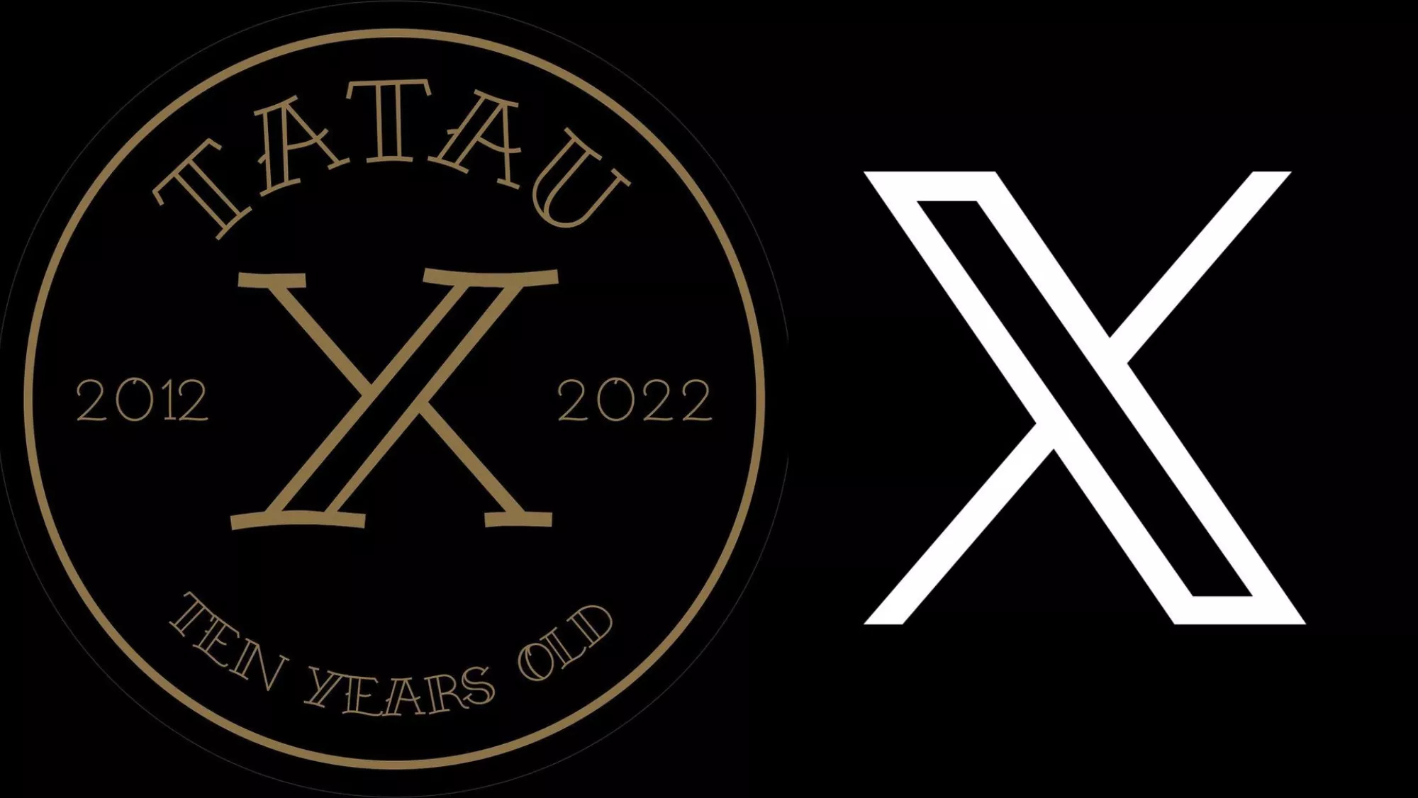 El logotipo de Tatau y el nuevo logotipo de la red social X / Foto: Instagram