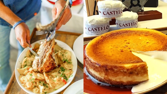 Cola de bonito a la bilbaína y tarta de queso cremosa en Latxaska Etxea / Foto: Instagram