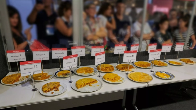 Las tortillas que han participado en el XVI Campeonato de España de Tortilla de Patatas / Foto cedida