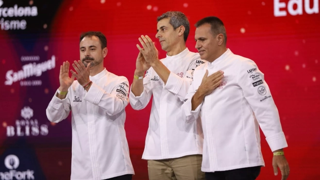 Los chefs del restaurante Disfrutar celebran su tercera estrella Michelin / GALA ESPÍN