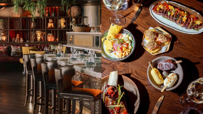Sala y platos del restaurante COYA en Barcelona / Foto cedida Sala y platos del restaurante COYA en Barcelona / Foto cedida