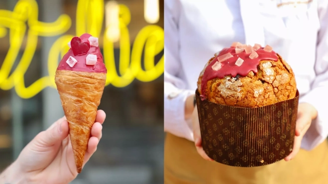 El croissant y el panettone de San Valentín de L'Atelier Barcelona / Foto cedida El croissant y el panettone de San Valentín de L'Atelier Barcelona / Foto cedida