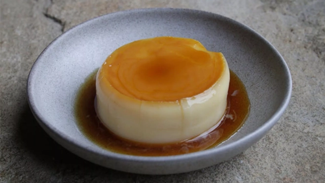 El flan de huevo de Casa Marcial / Foto cedida