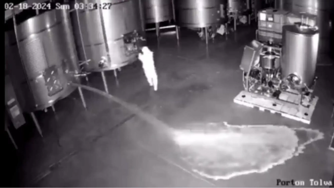 Imagen captada por las cámaras de seguridad de la bodega Cepa 21 / Redes sociales Imagen captada por las cámaras de seguridad de la bodega Cepa 21 / Redes sociales
