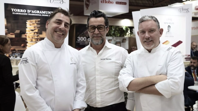 Jordi Roca, Quique Dacosta y Albert Adrià en Alimentaria 2024 / Foto cedida