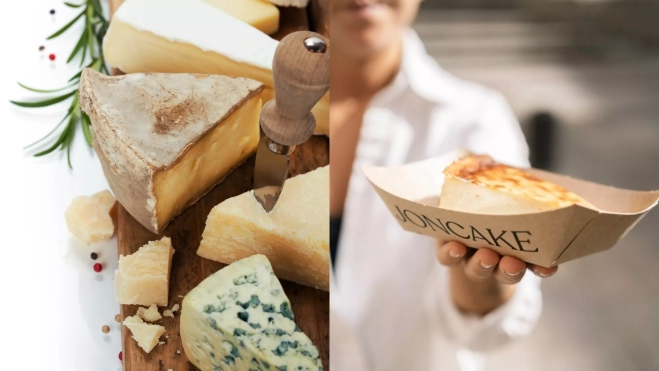Tabla de quesos y tarta de queso de Jon Cake / Foto: Canva e Instagram