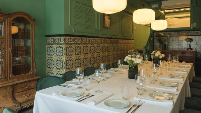 La mesa de Vázquez Montalbán en el restaurante Casa Leopoldo (Barcelona) / Foto cedida
