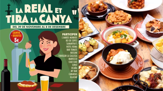 Cartel de 'La Reial et Tira la Canya' y bravas de los restaurantes participantes / Cedida Cartel de 'La Reial et Tira la Canya' y bravas de los restaurantes participantes / Cedida
