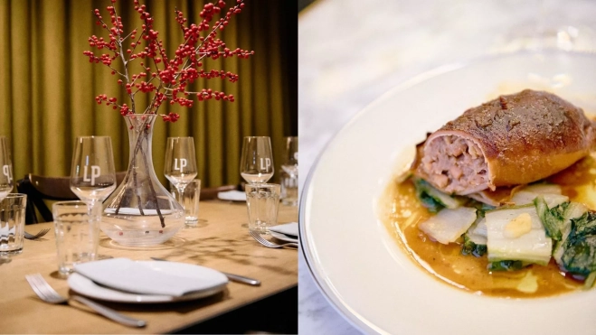 Salón del restaurante La Palma de Bellafila (Barcelona) y su plato de calamares rellenos / Instagram Salón del restaurante La Palma de Bellafila (Barcelona) y su plato de calamares rellenos / Instagram