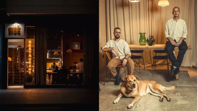 Entrada de Sisè (Lleida) y los chefs Àngel Esteve y Marc Chic / Instagram Entrada de Sisè (Lleida) y los chefs Àngel Esteve y Marc Chic / Instagram