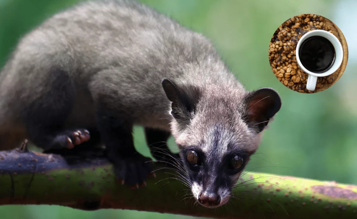 Fotomontaje del café Kopi Luwak / CANVA