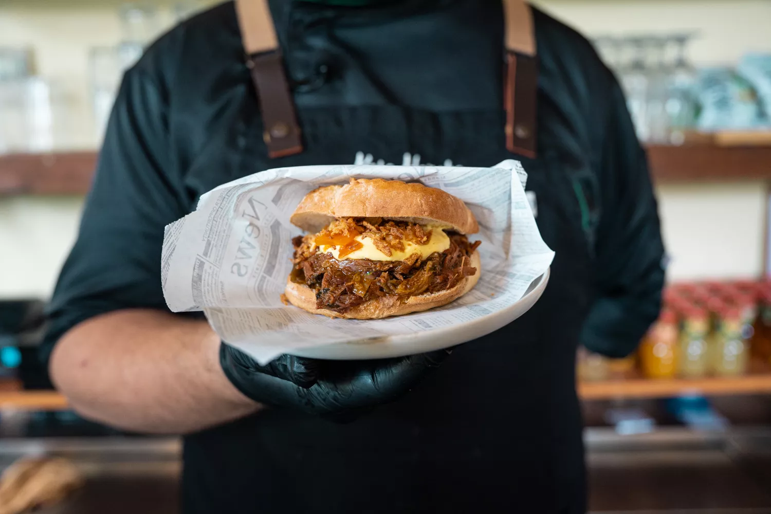 'Sando' de 'pulled pork' en Kasa Hanaka (Barcelona) / ÒSCAR GIL COY 