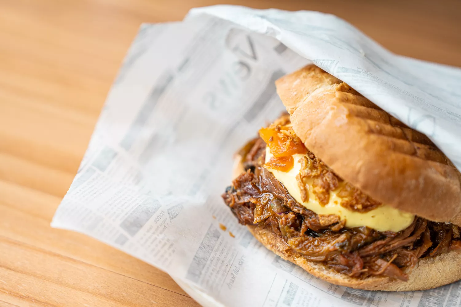 El 'sando' de 'pulled pork' Osaka de Kasa Hanaka / ÒSCAR GIL COY 