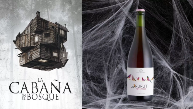 Cartel de la película 'La Cabaña en el Bosque' y Puput de Celler les Aus / Hule y Mantel Cartel de la película 'La Cabaña en el Bosque' y Puput de Celler les Aus / Hule y Mantel