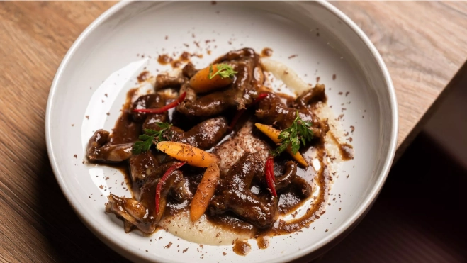 Uno de los platos de La Cort del Mos en Palamós / Jordi Domènech Uno de los platos de La Cort del Mos en Palamós / Jordi Domènech