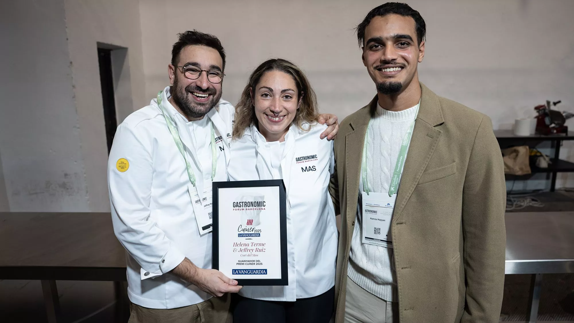 Jeffrey Ruiz, Helena Termes y Hamsa Hayyan de La Cort del Mos en el Gastronomic Forum Barcelona / GALA ESPÍN 