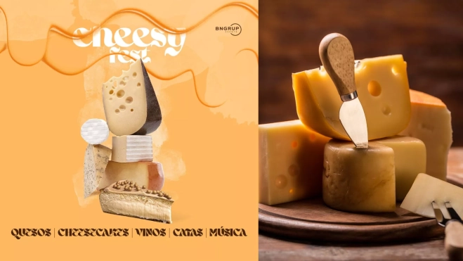 Imagen del Cheesy Fest en Barcelona y diversos quesos expuestos / Cedida Imagen del Cheesy Fest en Barcelona y diversos quesos expuestos / Cedida