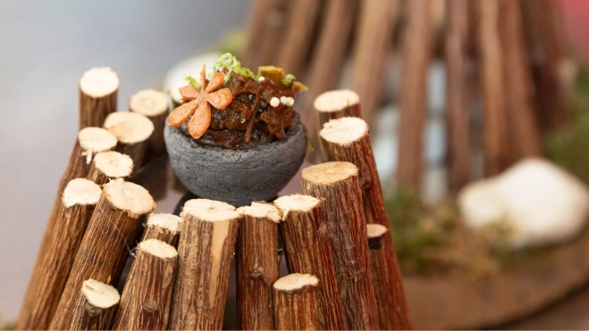 Propuesta de cocina en miniatura presentada en el XXI Concurso Nacional Pinchos y Tapas de Valladolid / Cedida