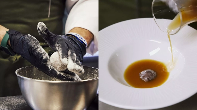 La pelota del cocido de Juanjo López en Calvero (Madrid) / Cedida